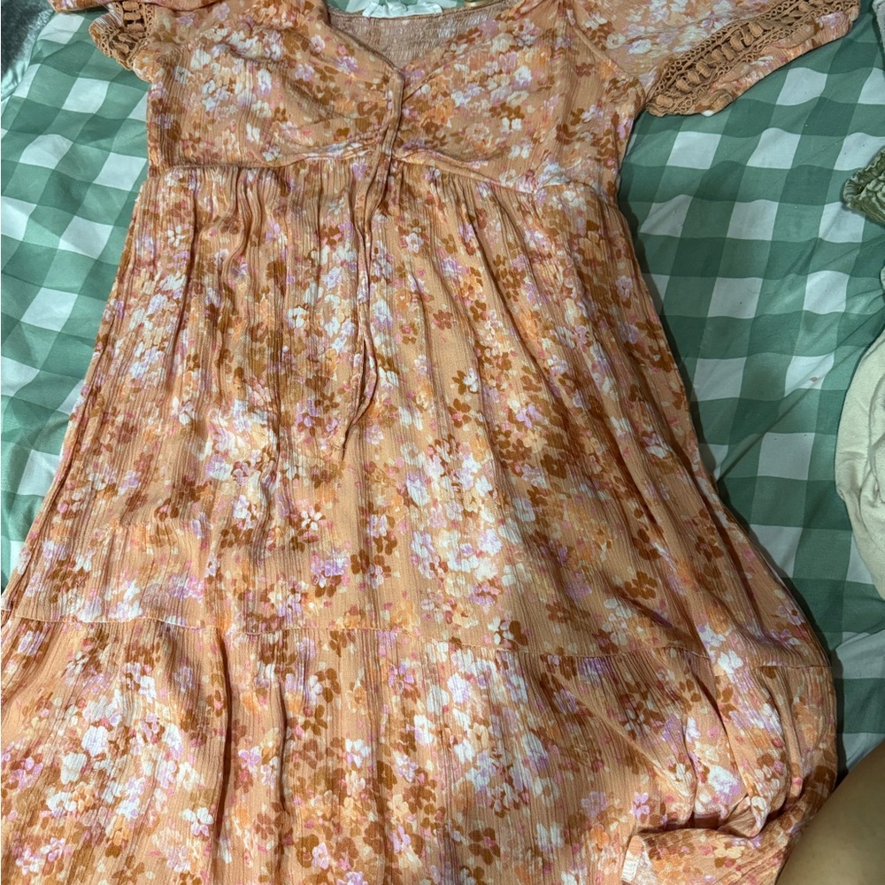 Floral Orange and Pink Dress